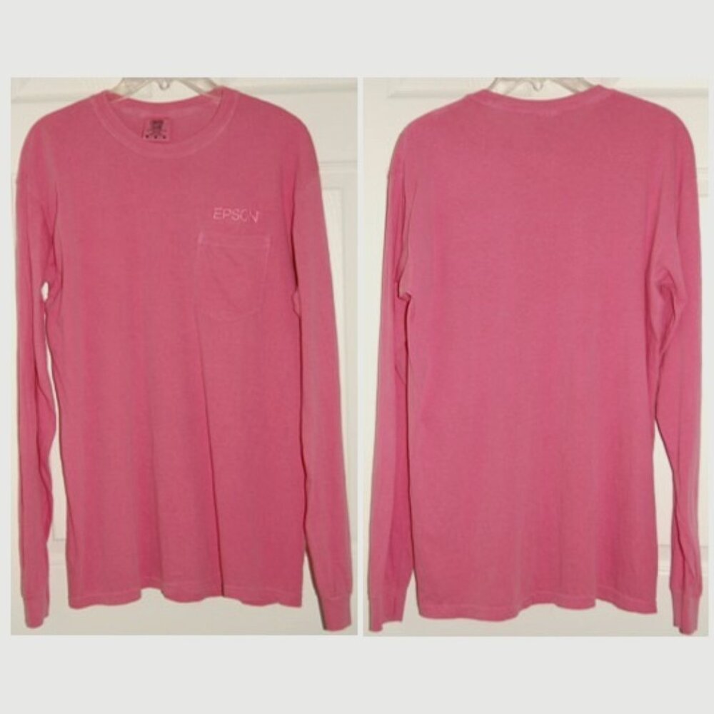 Comfort Colors Unisex Long Sleeve EPSON T-Shirt, Size M, Pink